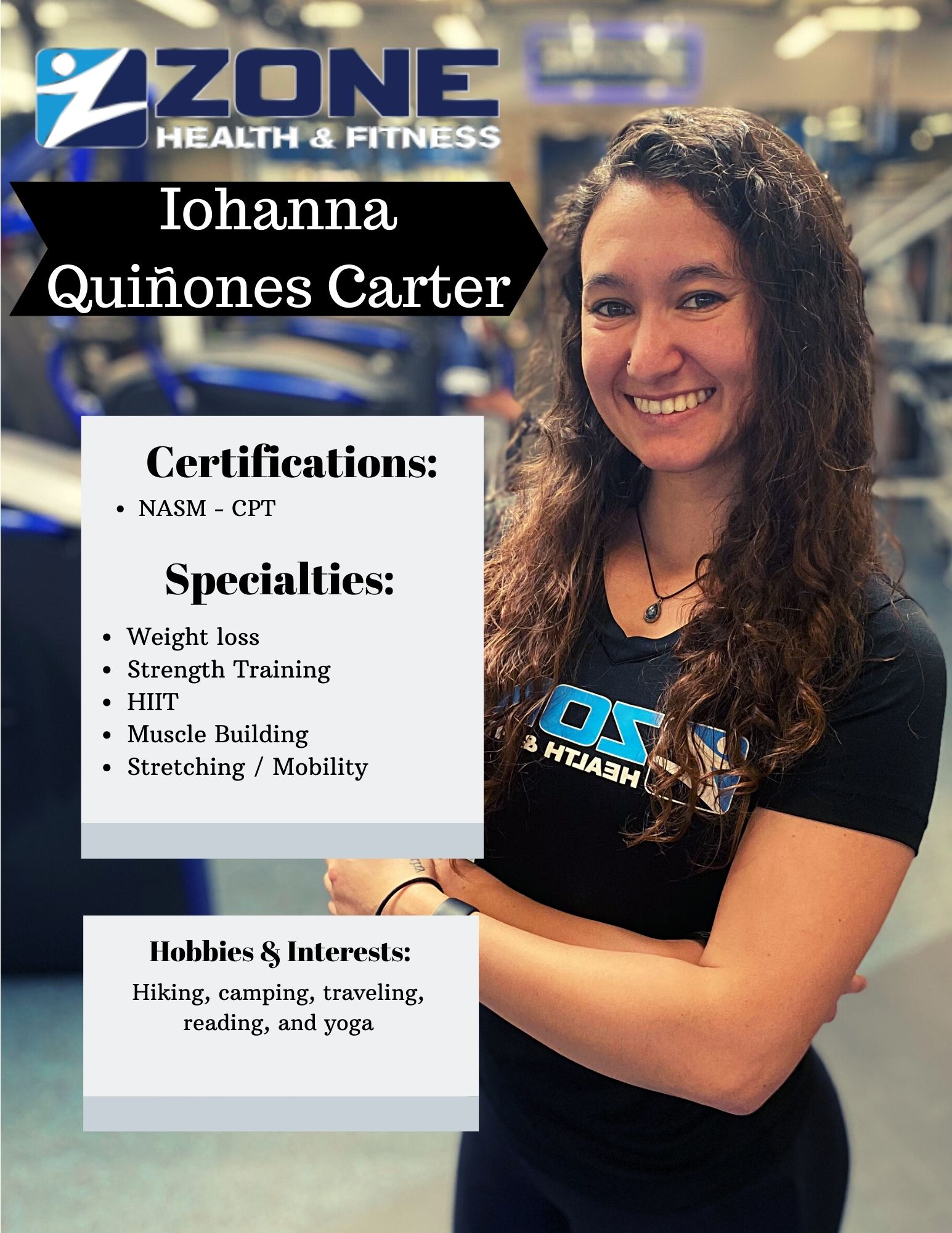 Iohanna Quinones Carter - Personal Trainer Zone Health and Fitness East Location