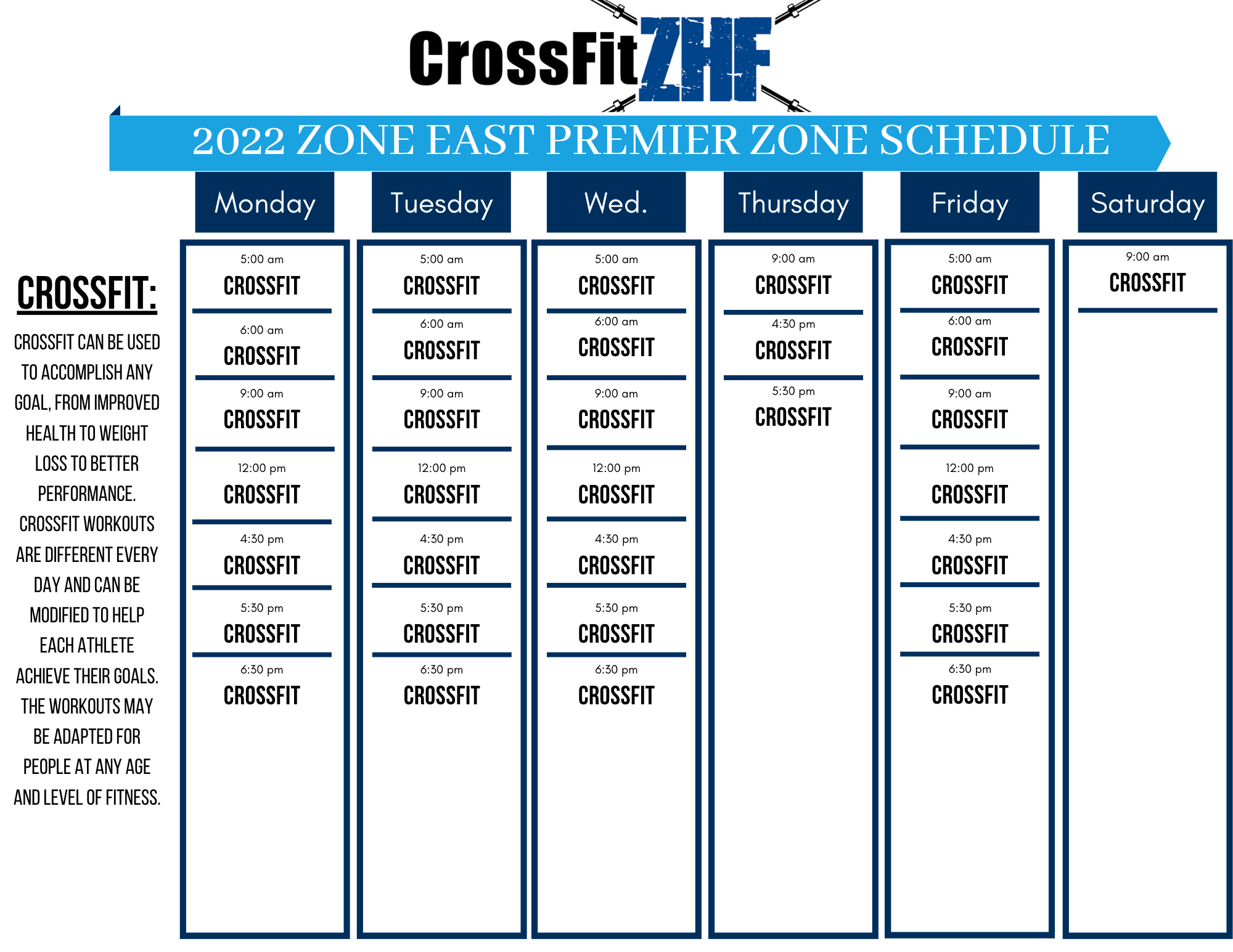 Classes at Zone East Zone Health and Fitness in Ocala, Florida