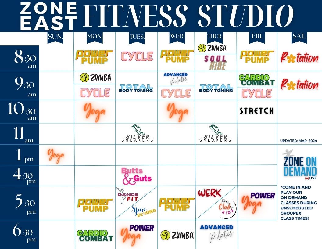 Classes at Zone East Zone Health and Fitness in Ocala, Florida