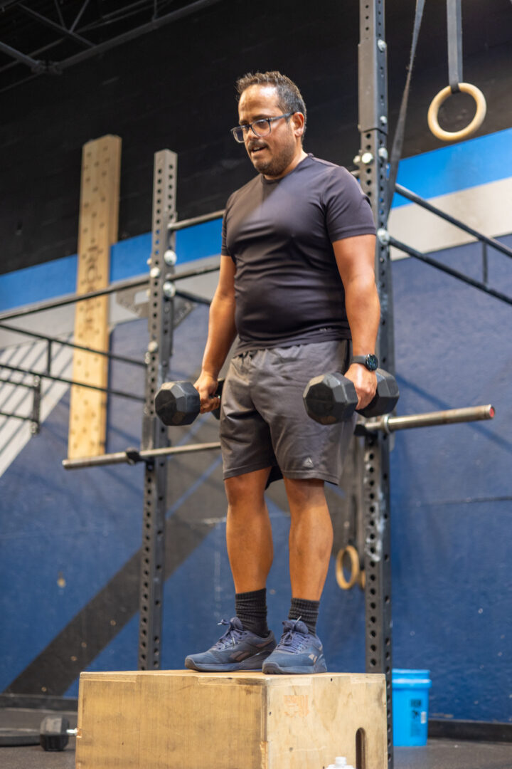 Dumbbell step training